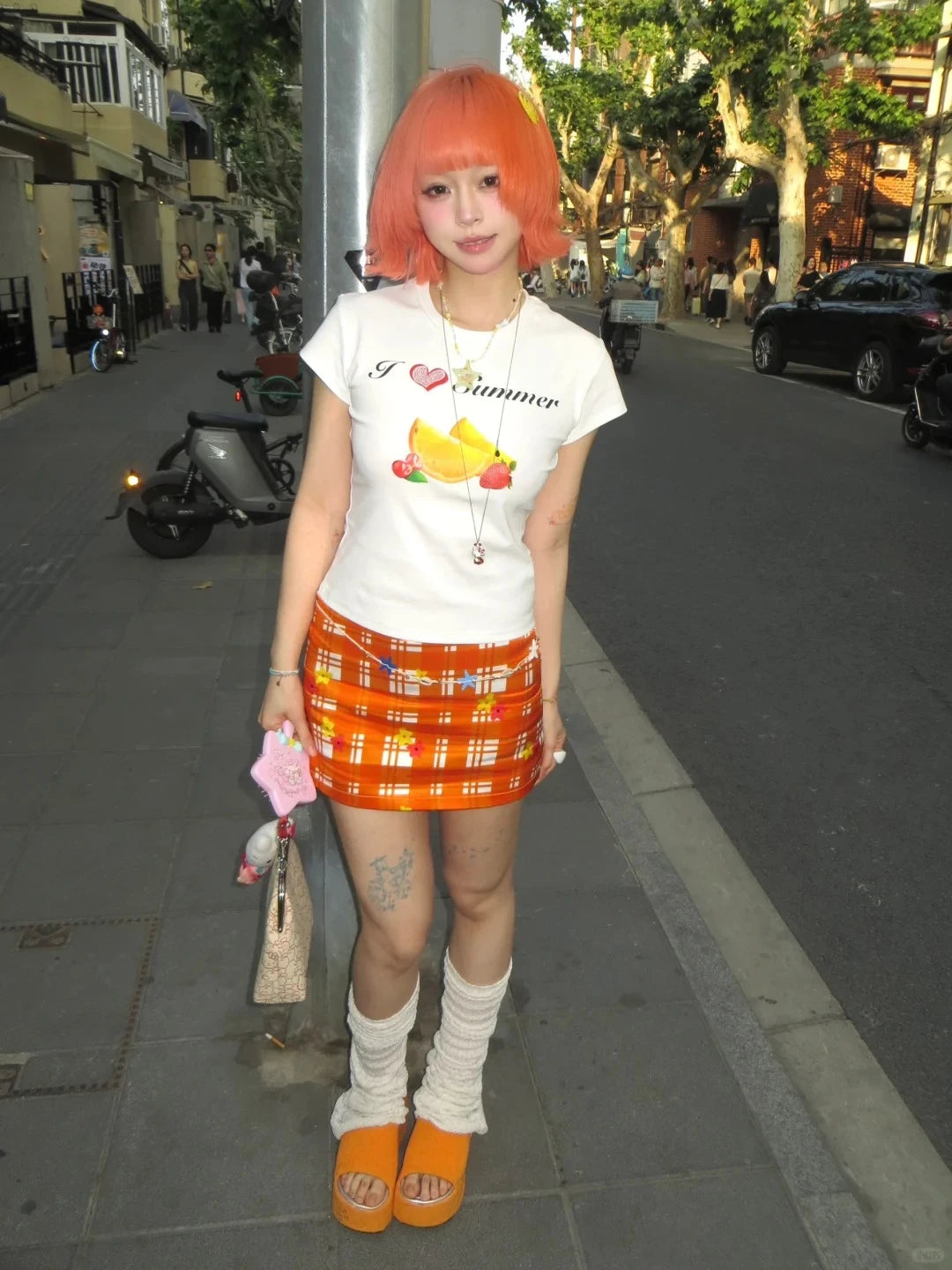 Cathy Dollette Fruit Short Sleeve White Tee
