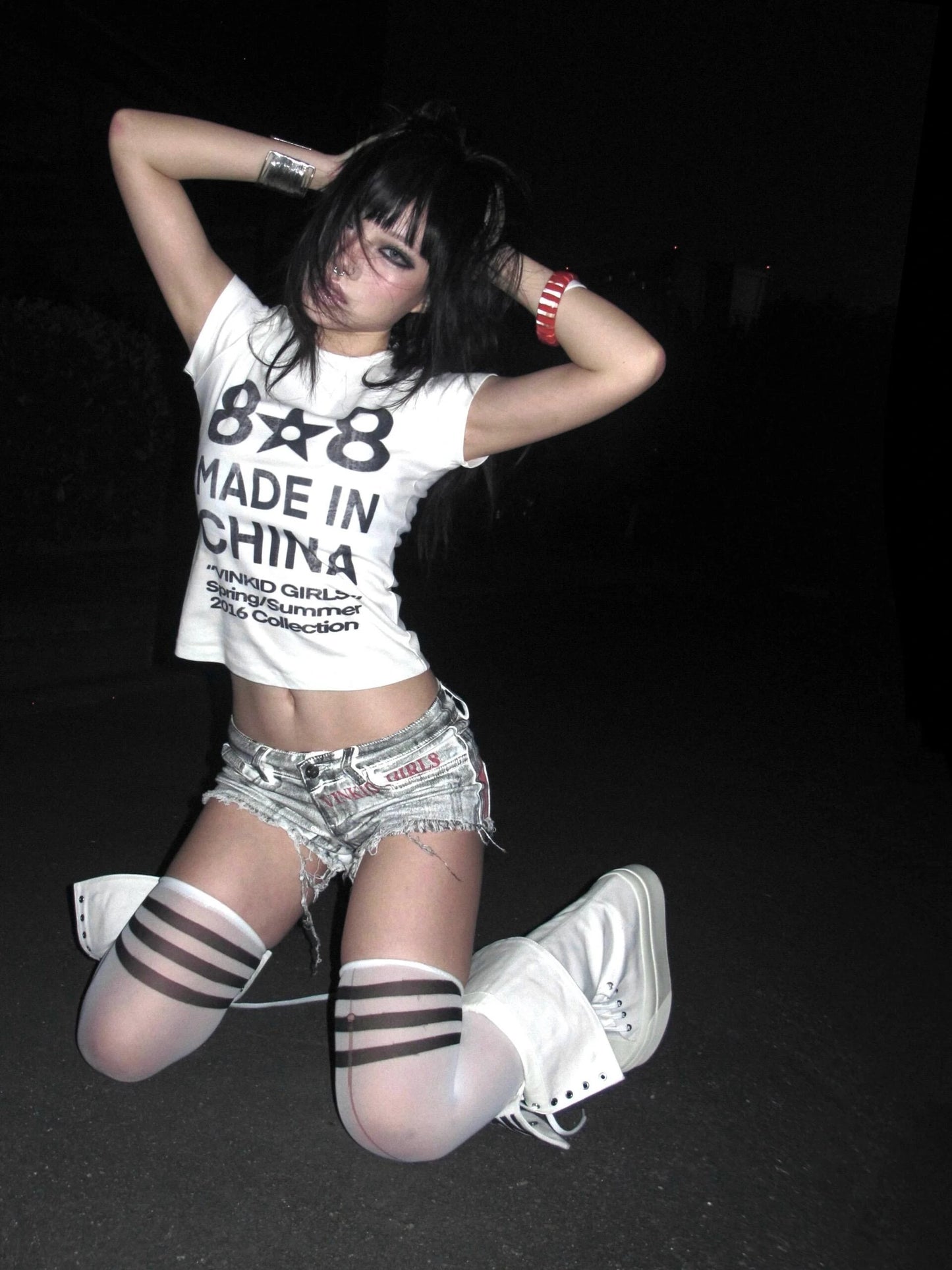 Cathy Dollette Emo Short Sleeve Crop Top