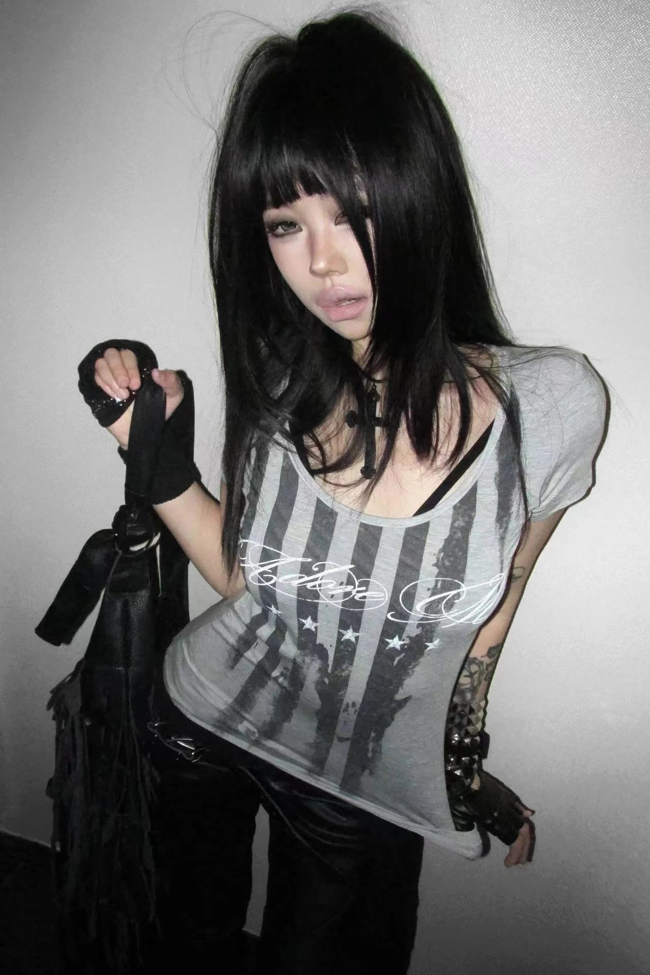 Cathy Dollette Skunk Striped T-shirt