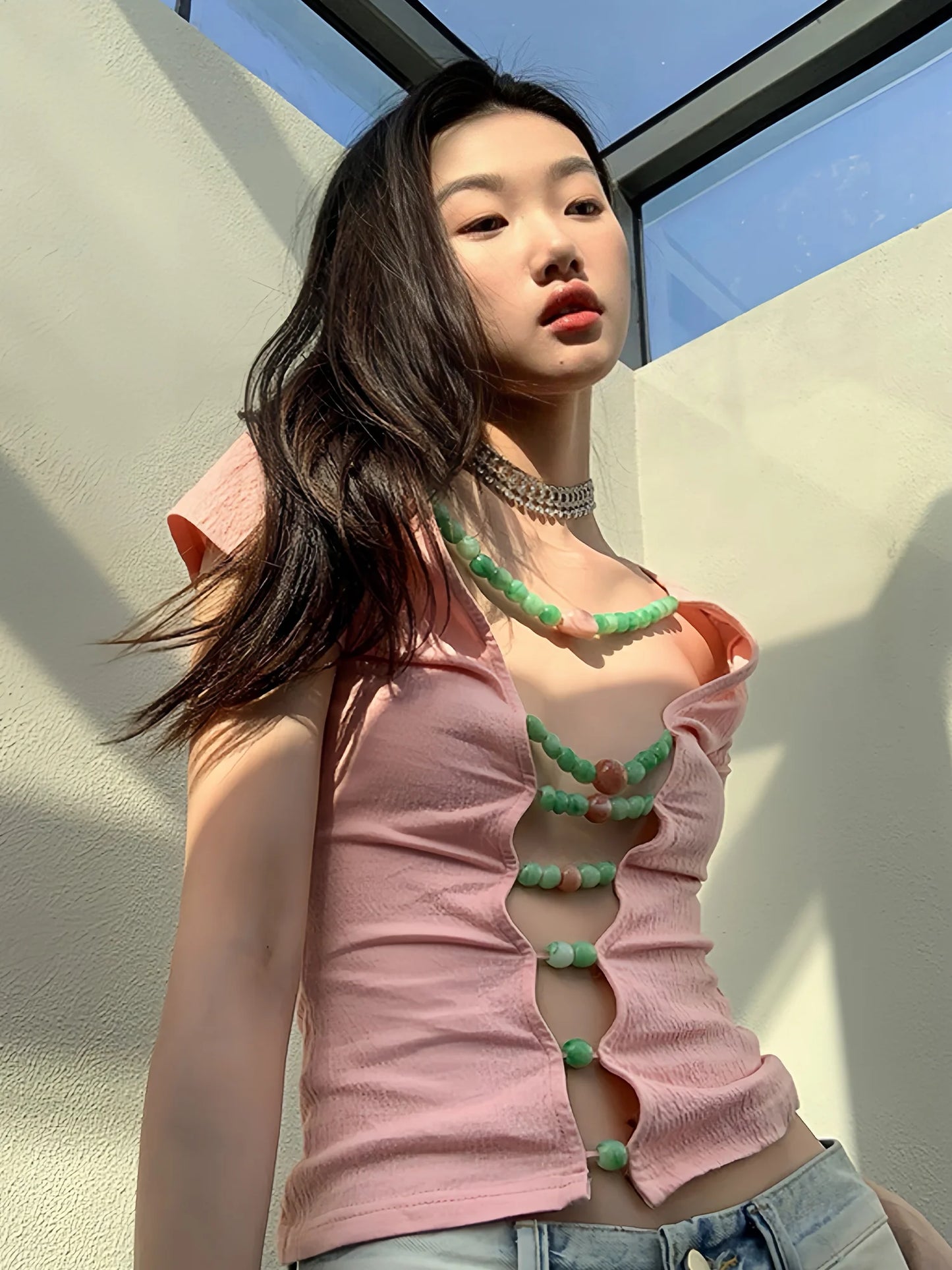 Cathy Dollette Vintage T Shirt  Short Sleeve Hollow Out  Retro Crop Top Korean Style Tee TopSummer Sexy Tshirts