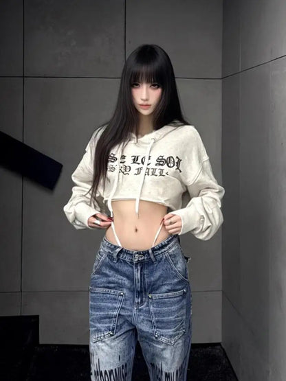 Cathy Dollette Streetwear Graphic T Shirts  Hooded Print Autumn TopKorean Fashion 2000s Clothes  Tees Female Clothing