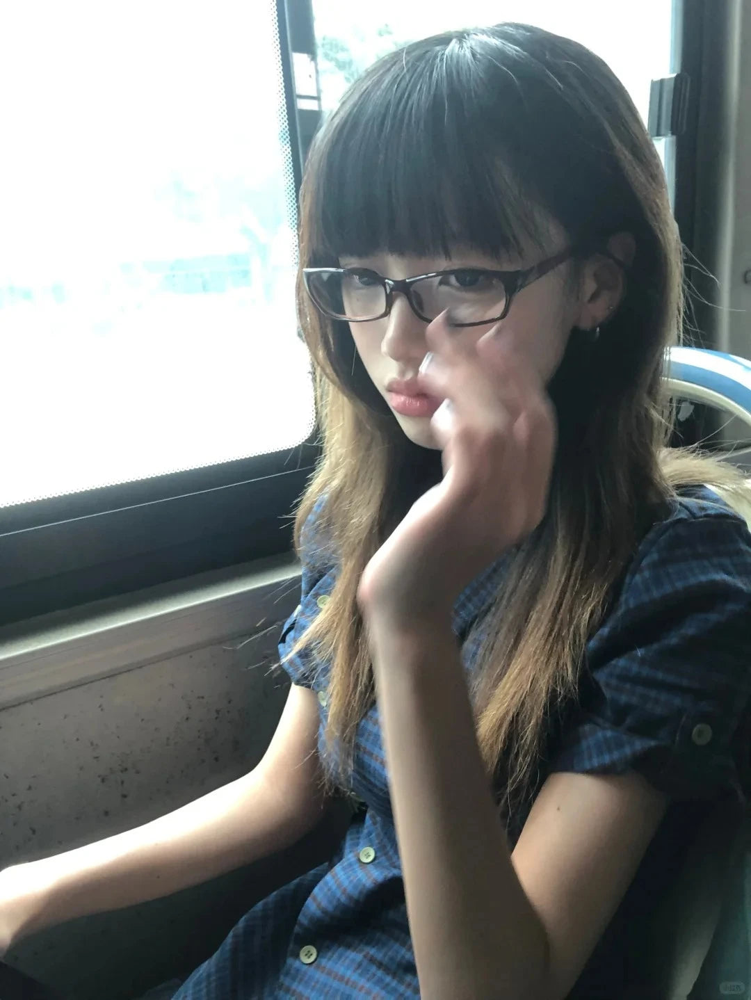 Cathy Dollette  Japanese  Shirt Short Sleeve Irregular Plaid Blouse And Shirt Grunge Top 2000s Shirts Tops