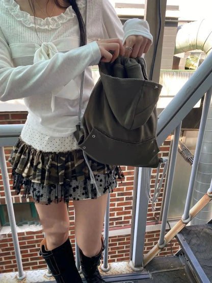 Cathy Dollette Korean Style Skirt  Patchwork Tie Dye Mini Skirt A-line  Vintage Tutu Skirt Lace 2000s Japanese Streetwear