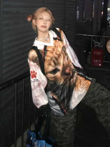 Cathy Dollette Graphic T Shirts 's  2000s Clothes  Korean Fashion Long Sleeve Tees Female Hotsweet Loose Goth Autumn