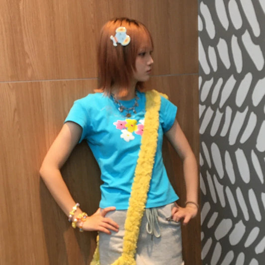 Cathy Dollette 2000s s Blue Short Sleeve Tee
