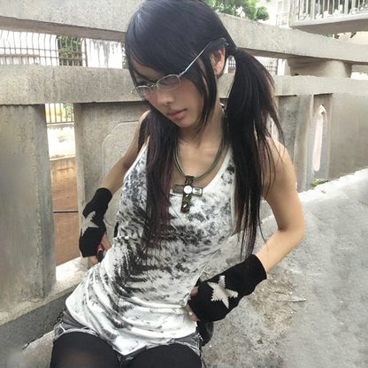 Cathy Dollette Grunge s Tie Dye Tank Top Trashy 2000s Style Long Tanktop Japanese  Sleeveless Top Gothic Vintage Streetwear