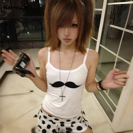 Cathy Dollette Beard Graphic White Camisole Top