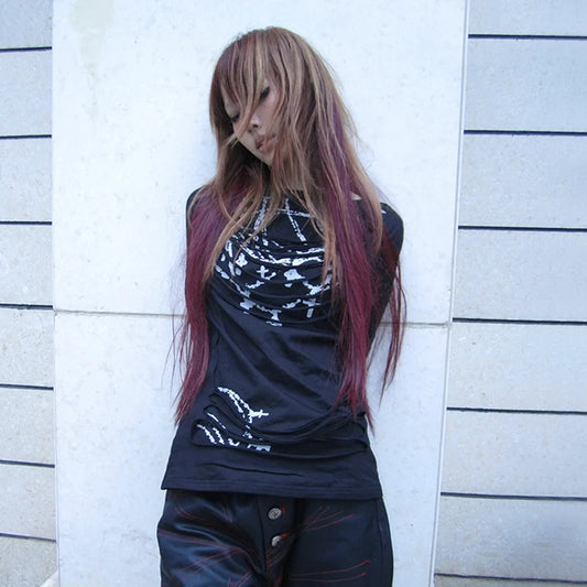 Cathy Dollette Barbed Wire Fitted Long Sleeve Top