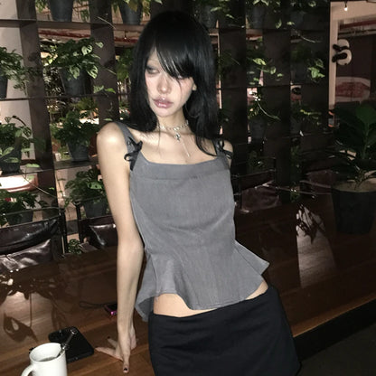 Cathy Dollette Grunge s Irregular Tank Top Trashy 2000s Style Bow-knot Camis TopJapanese  Sleeveless Crop Top American