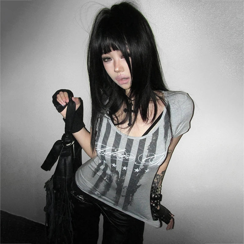 Cathy Dollette Skunk Striped T-shirt