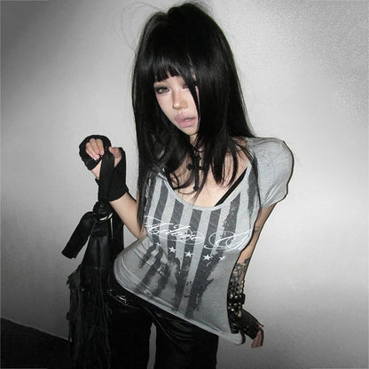 Cathy Dollette Skunk Striped T-shirt