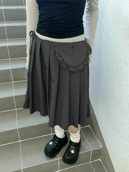 Cathy Dollette Korean Style Plaid Skirt  Hight Waist  Vintage Skirts Japanese 2000s Streetwer A-line Middle Skirts E-girls