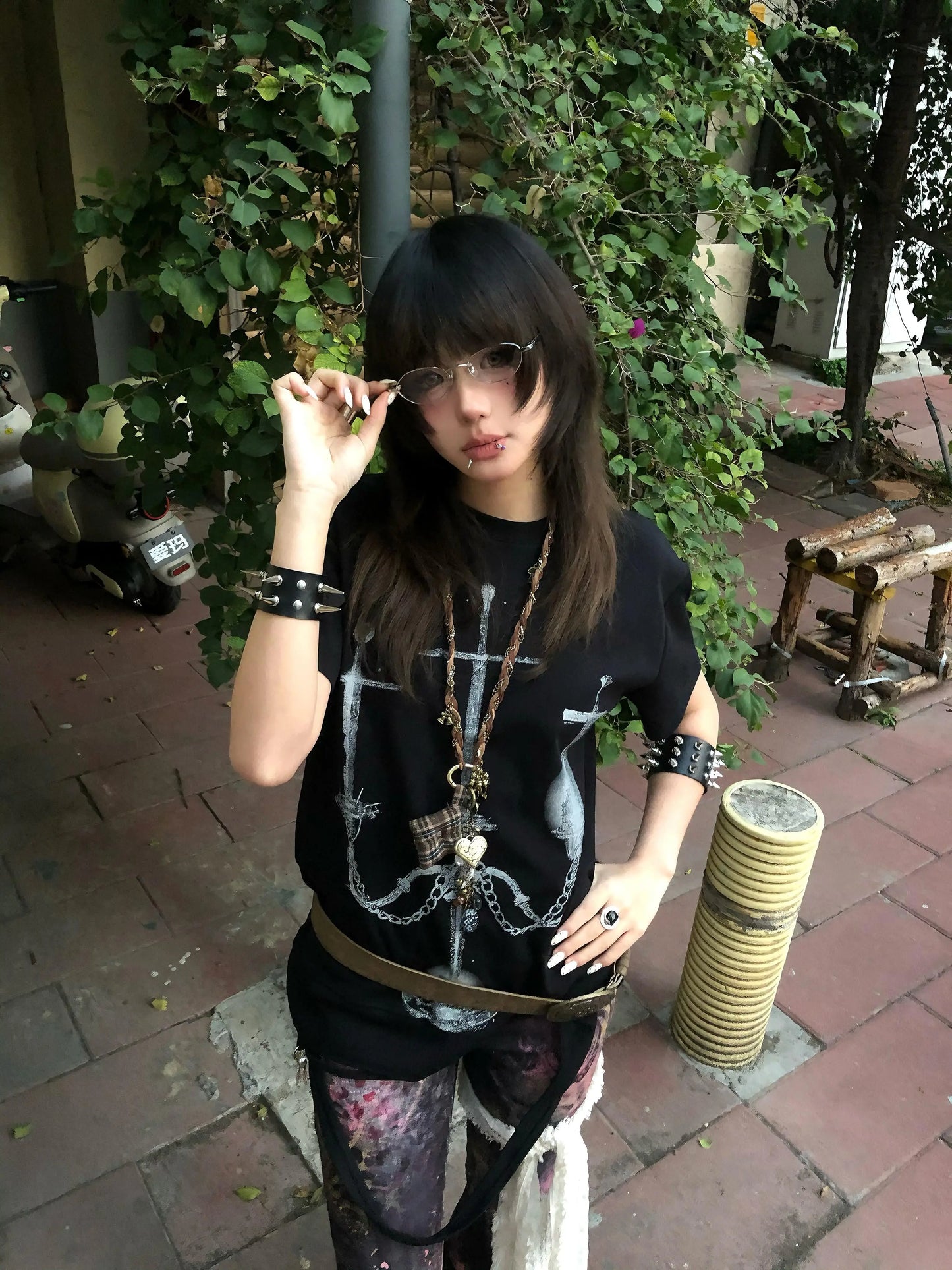 Cathy Dollette Harajuku Print T Shirt  Short Sleeve Loose Casual Tees  Vintage Top Summer Irregular Tshirts 2000s