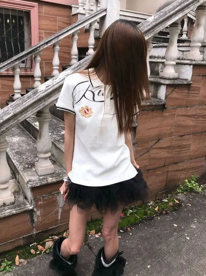 Cathy Dollett Embroidery Short Sleeve Top