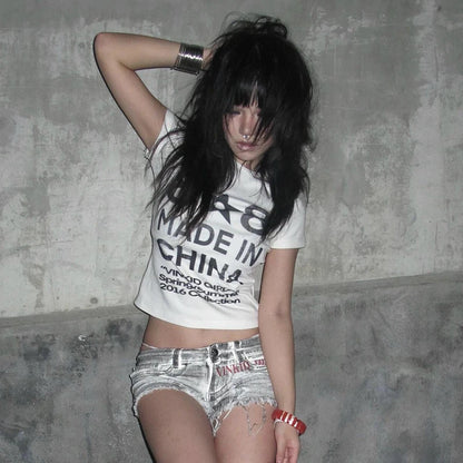 Cathy Dollette Emo Short Sleeve Crop Top