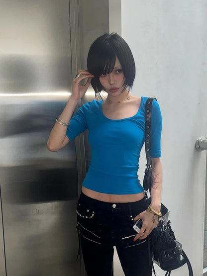 Cathy Dollette Half Sleeve Crop Top