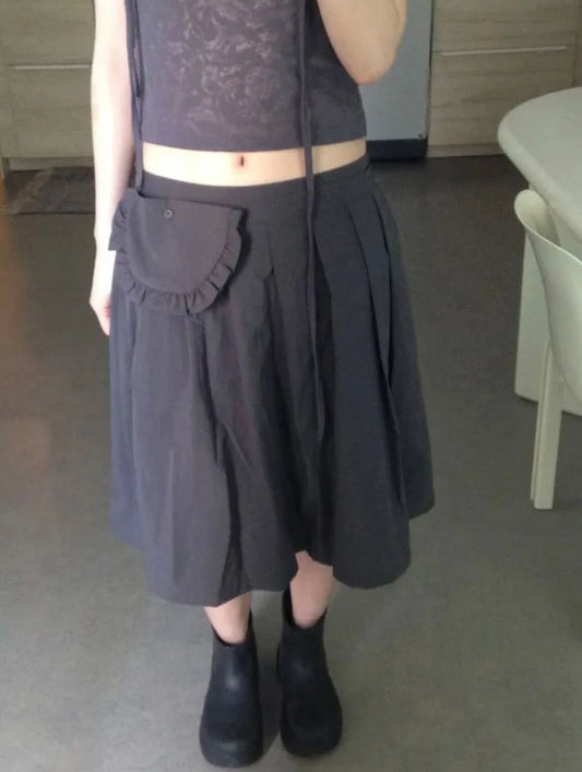 Cathy Dollette Korean Style Plaid Skirt  Hight Waist  Vintage Skirts Japanese 2000s Streetwer A-line Middle Skirts E-girls