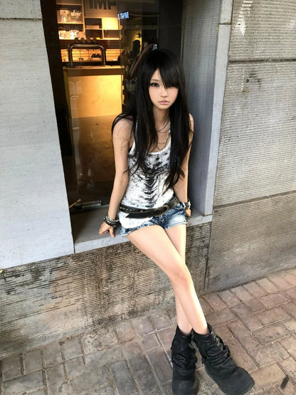 Cathy Dollette Tie Dye 2000s Clothes  Tank TopSleeveless Slim Sleeveless  Sexy Summer TopTanks & Camis Gothic Clothes