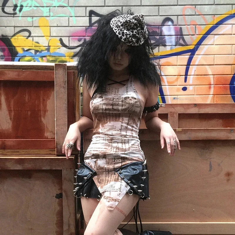 Cathy Dollette s Irregular Tank Top Trashy  Mesh Tanktop See Through Vintage Punk Style Sheer TopGothic American