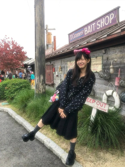 Cathy Dollette Korean Style Hoodies  Polka Dot Japanese 2000s  Sweatshirt E-girls Streetwear Print Graphic Hoodies Coat