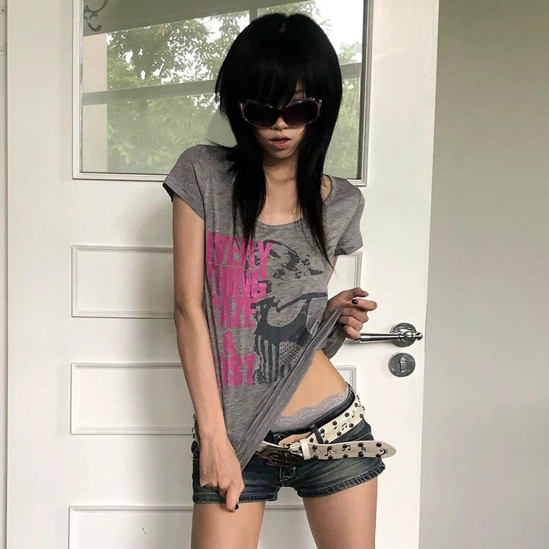 Cathy Dollette Gray Short Sleeve Top