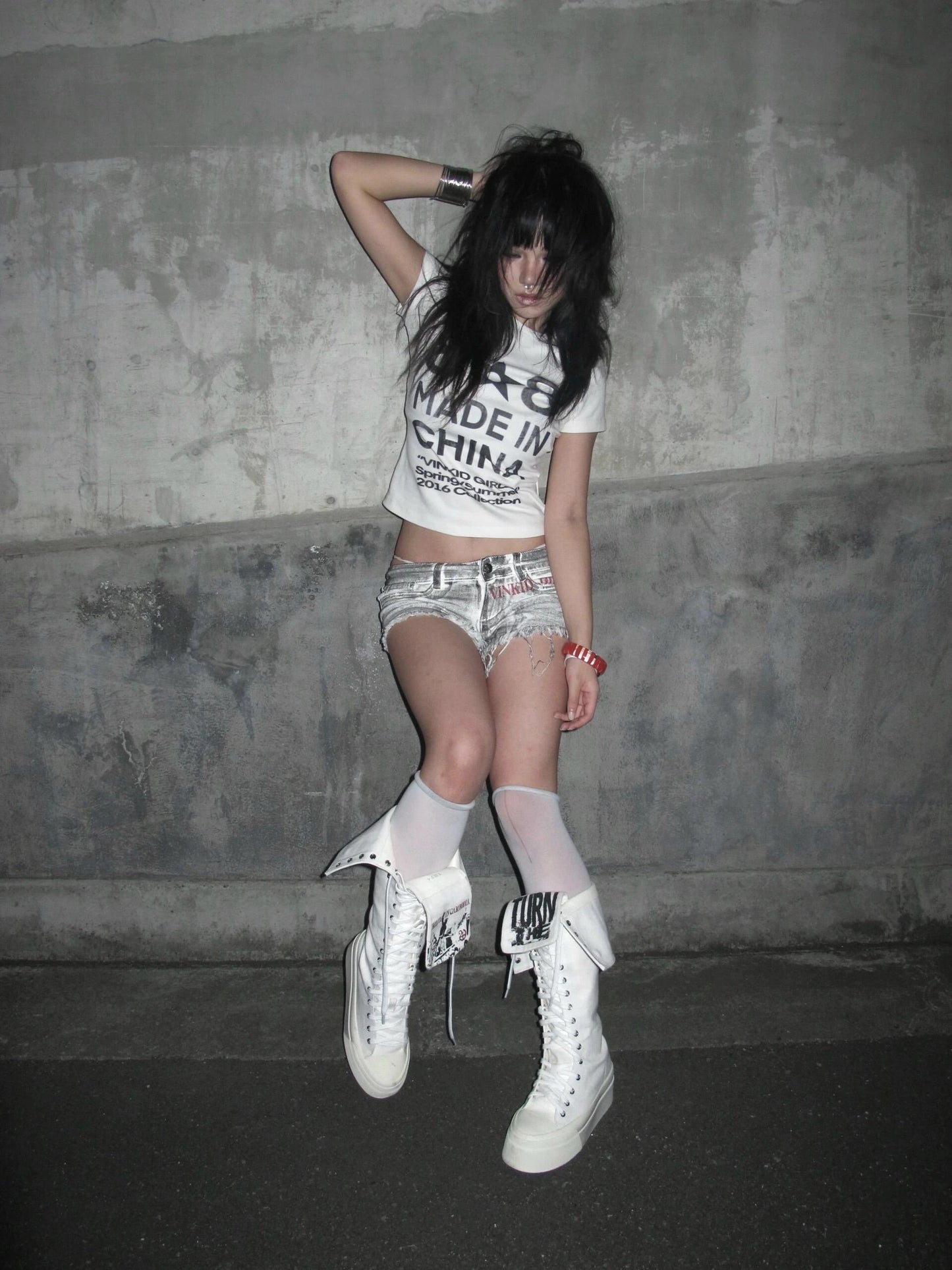 Cathy Dollette Emo Short Sleeve Crop Top