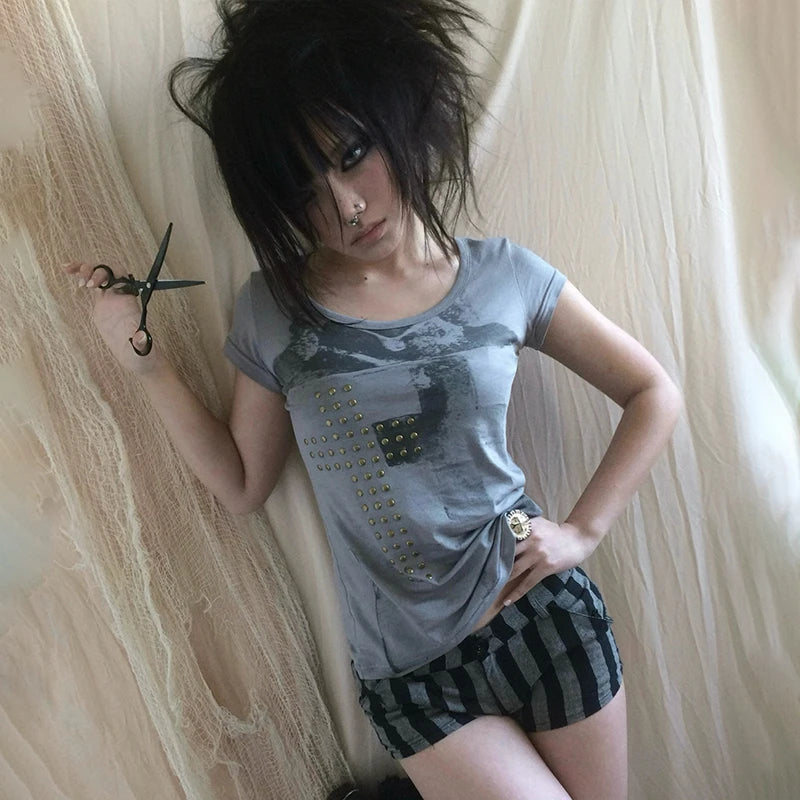 Cathy Dollette Trashy Rivet Print T-shirt