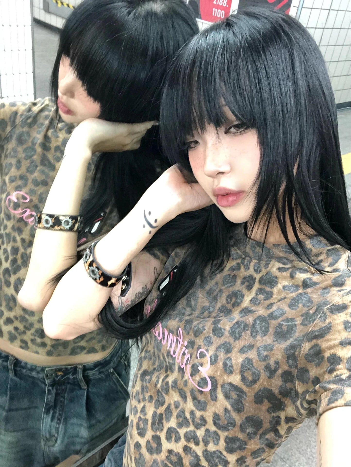 Cathy Dollette Leopard Print Short Sleeve