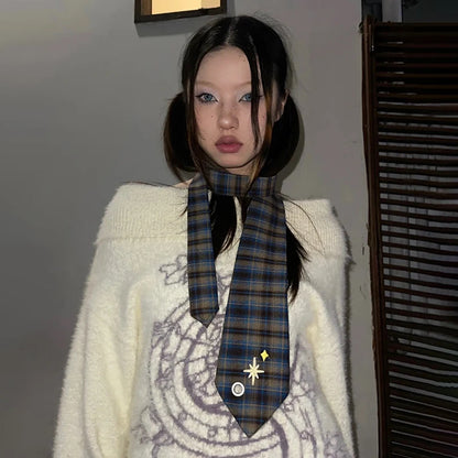 Cathy Dollette Japanese  Embroidered Pullover Vintage Harajuku Thick Knitted Sweater Retro 2000s Style Knitwears Korean Fashion 90s