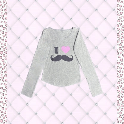 Cathy Dollette Print Graphic T Shirts Long Sleeve Spring TopKorean Fashion 2000s Clothes  Tees Female Clothing 's