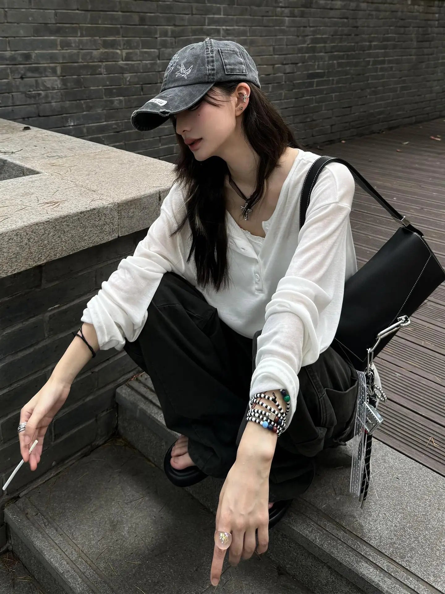 Cathy Dollette Hotsweet Loose Solid 's  See Through Long Sleeve Autumn TopKorean Fashion 2000s Clothes  Tees Female