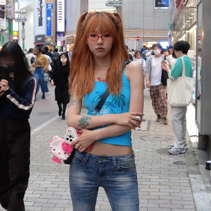 Cathy Dollette Camisole Japanese Harajuku Diamond Cami TopTrashy 2000s Tank Top Grunge Rhinestones Tanktops