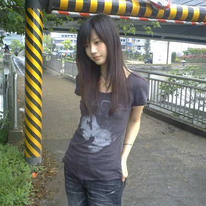 Cathy Dollette Japanese  Letter Print  Trashy 2000s Style Short Sleeve T Shirt Vintage Harajuku Streetwear Grunge s