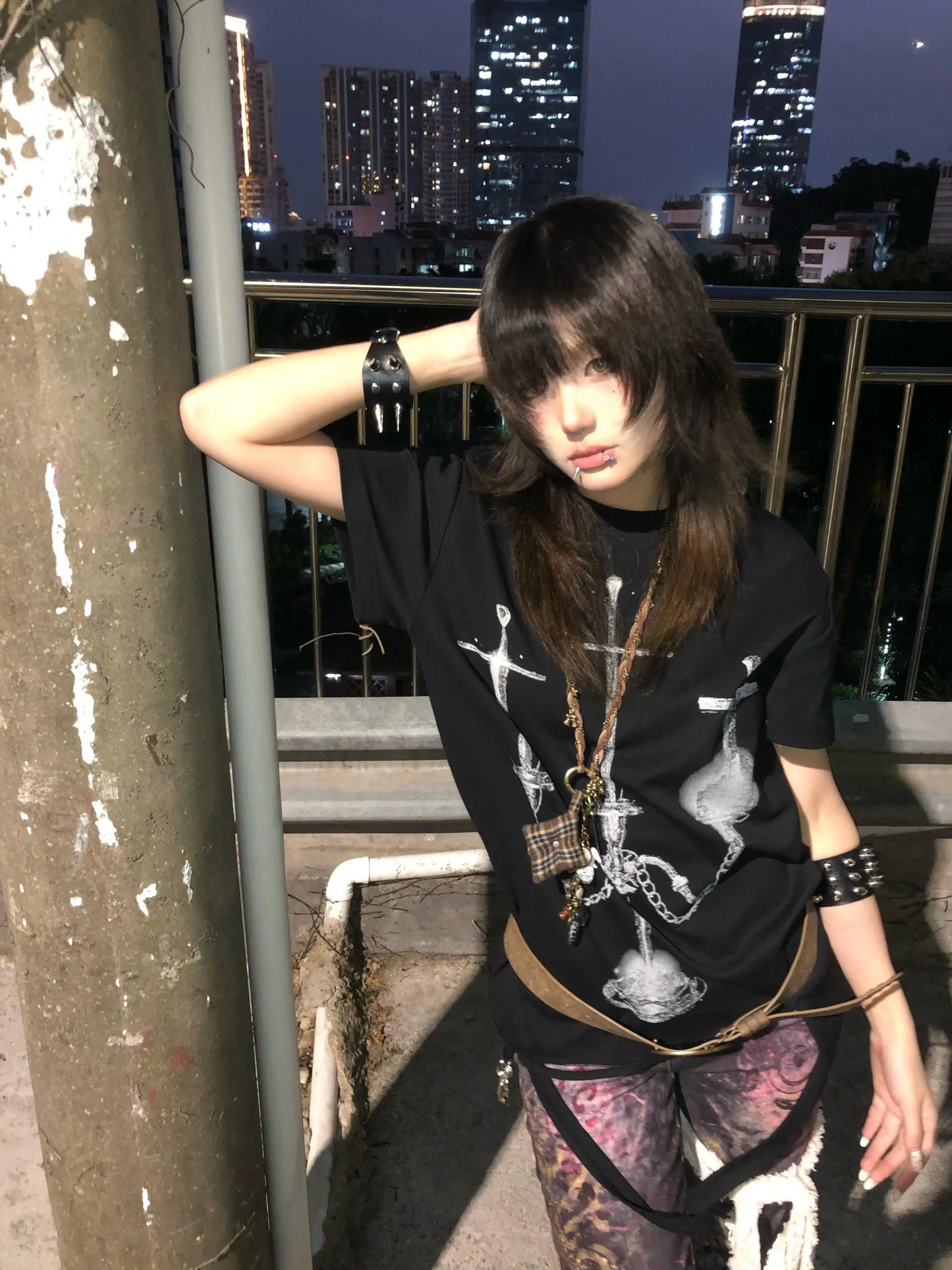 Cathy Dollette Harajuku Print T Shirt  Short Sleeve Loose Casual Tees  Vintage Top Summer Irregular Tshirts 2000s