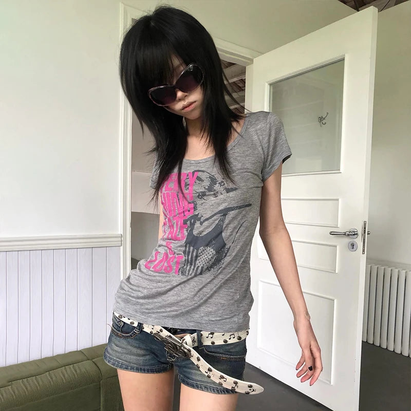 Cathy Dollette Gray Short Sleeve Top