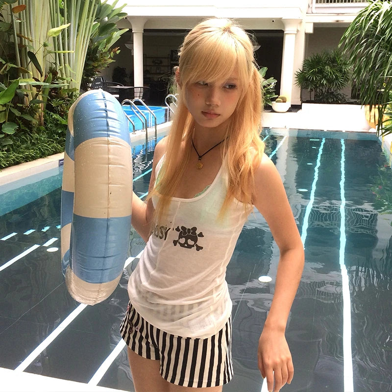 Cathy Dollette White See Through Tank