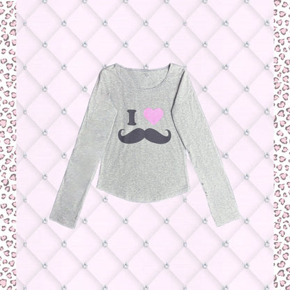 Cathy Dollette Print Graphic T Shirts Long Sleeve Spring TopKorean Fashion 2000s Clothes  Tees Female Clothing 's