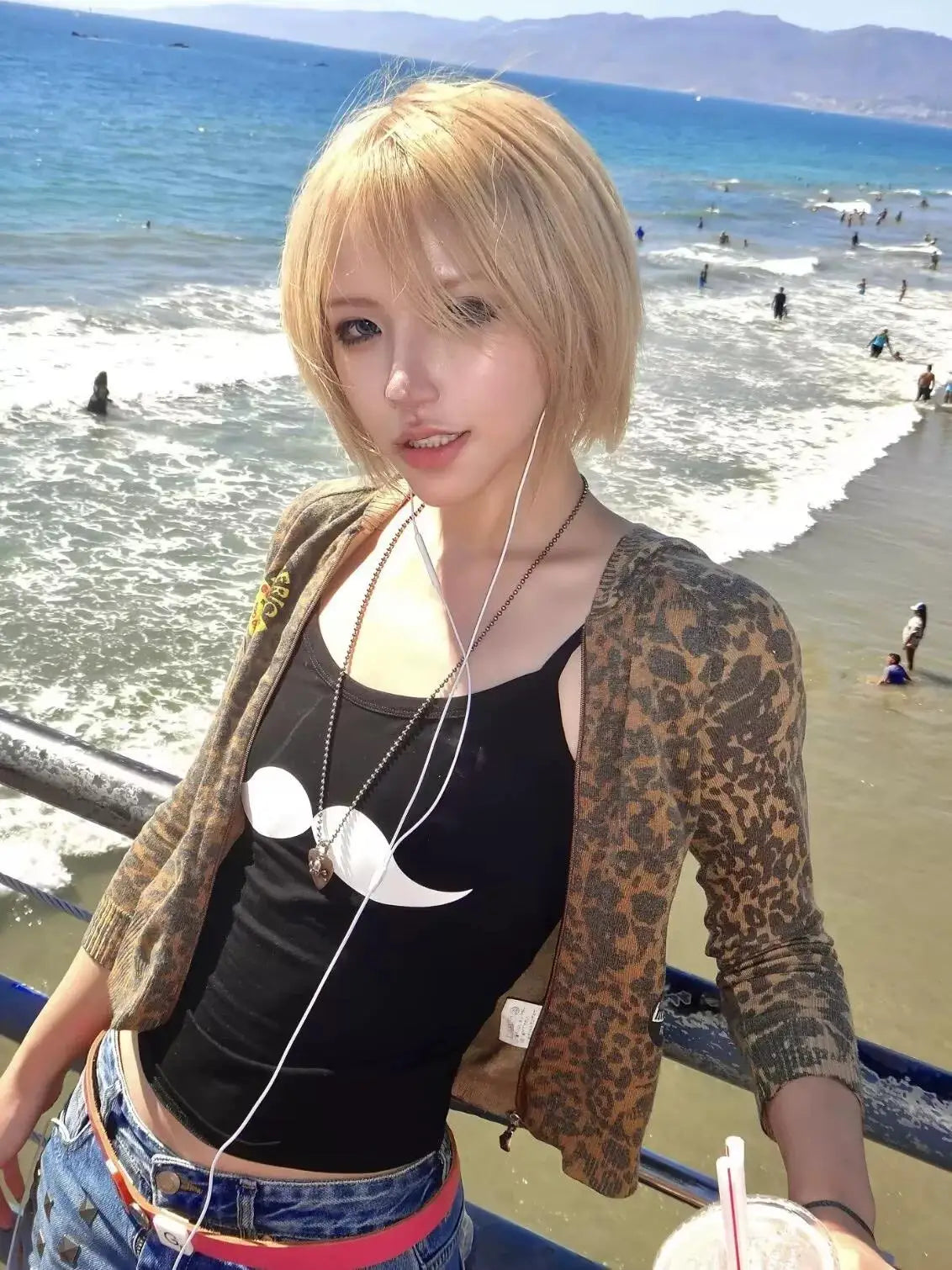 Cathy Dollette  Japanes Tank Top Print Sleeveless Tshirts Streetwear American Retro Camis TopE-girls Crop TopSummer