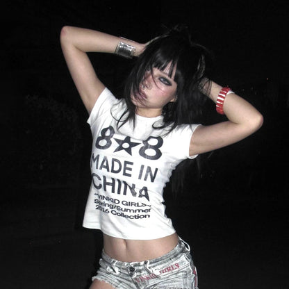 Cathy Dollette Emo Short Sleeve Crop Top